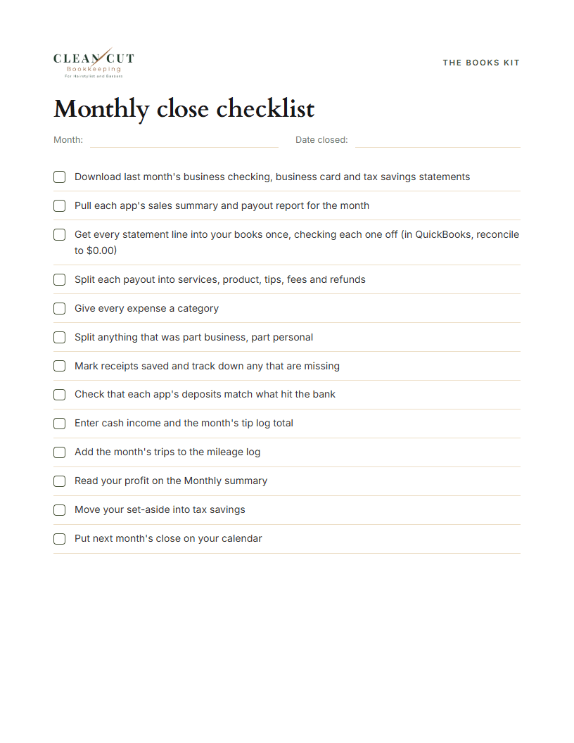 The monthly close checklist